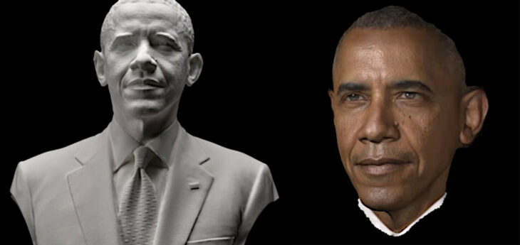 Barack Obama bonafide escultura de fotografía en 3D