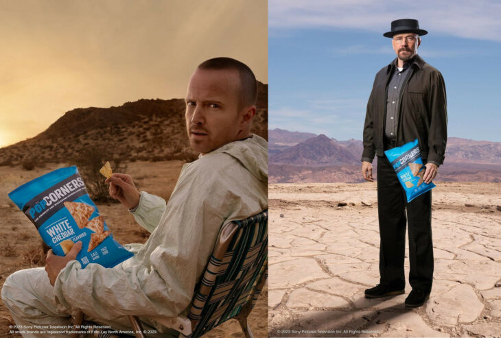 Jesse y Bryan Cranston en comercial de popcorners