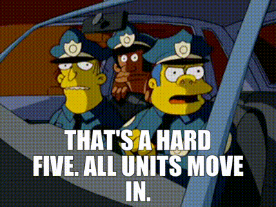 Policía de Springfield entrando en acción