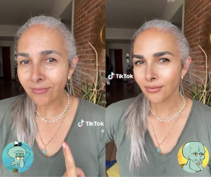 Usuarios antes y después del filtro Bold Glamour