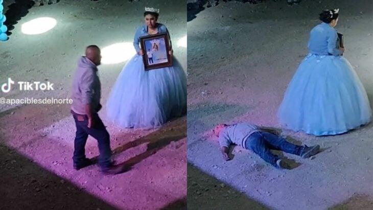 Hombre cae borracho durante baile de quinceañera 