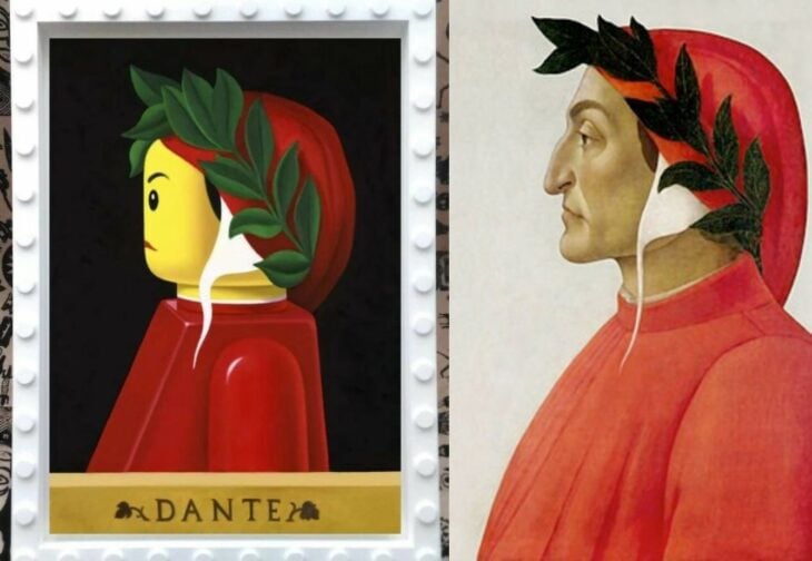 Portrait Of Dante By Sandro Botticelli arte lego