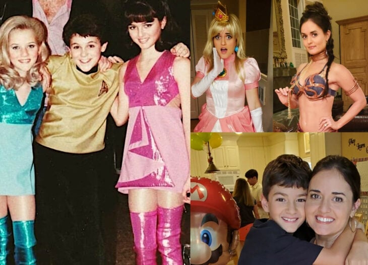 McKellar Danica en cosplay con sus amigos y con su hijo