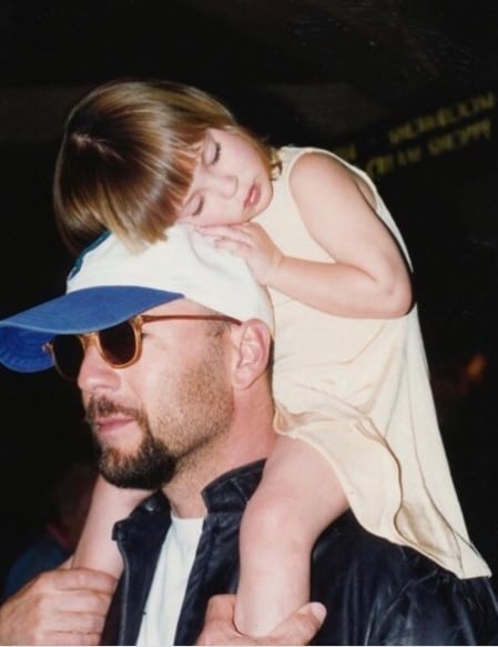 Bruce Willis y Scout LaRue Willis foto antigua 