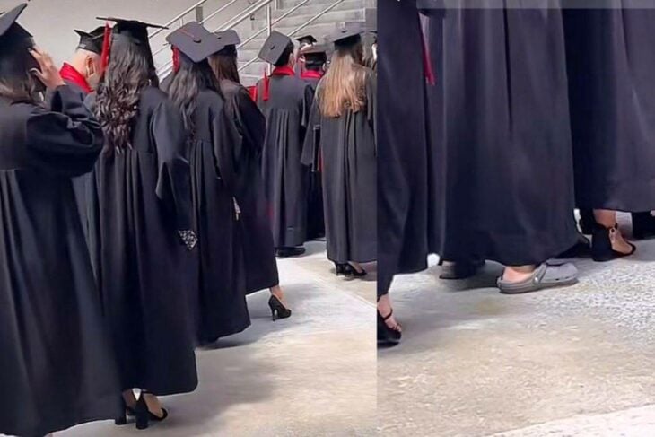 Chica se va en crocs a su graduación y compañeros la exhiben 