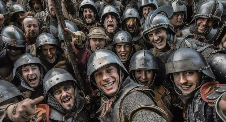 Batalla de Agincourt selfie IA