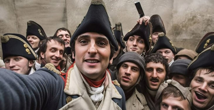 Batalla de Waterloo selfie IA