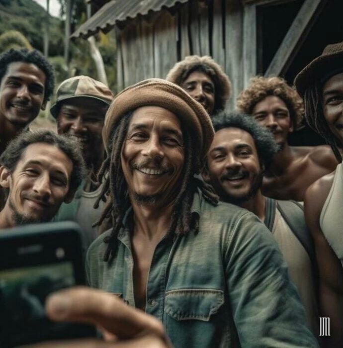 Bob Marley selfie IA