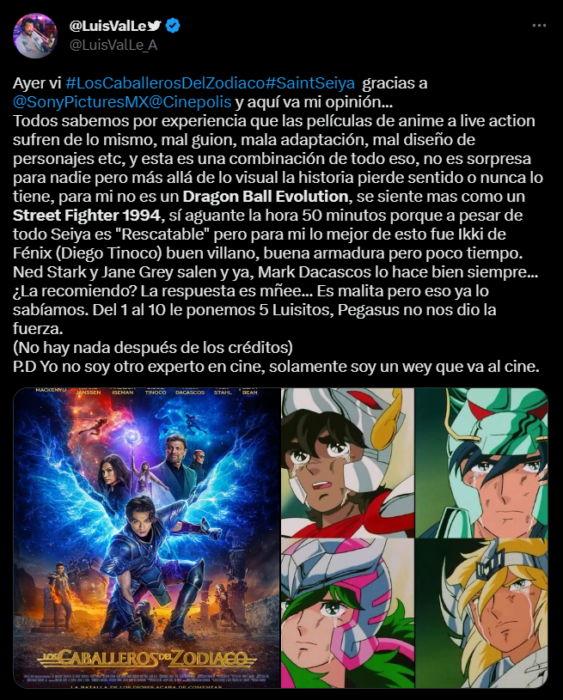 Crítica Saint Seiya