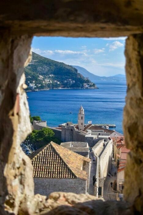 El paisaje desde Dubrovnik, Croacia