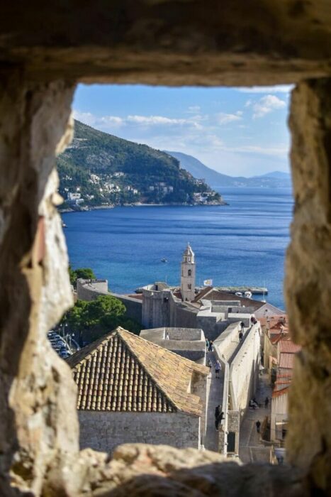 El paisaje desde Dubrovnik, Croacia