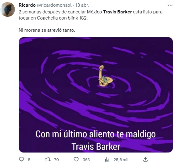 Memes sobre Blink 182 por tocar en Coachella y cancelar en México 