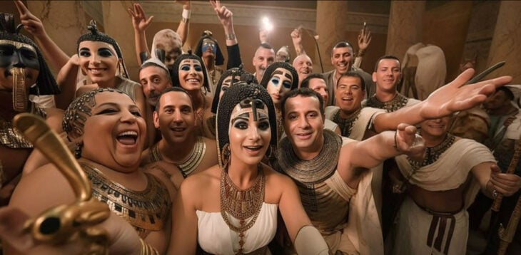 Cleopatra selfie IA