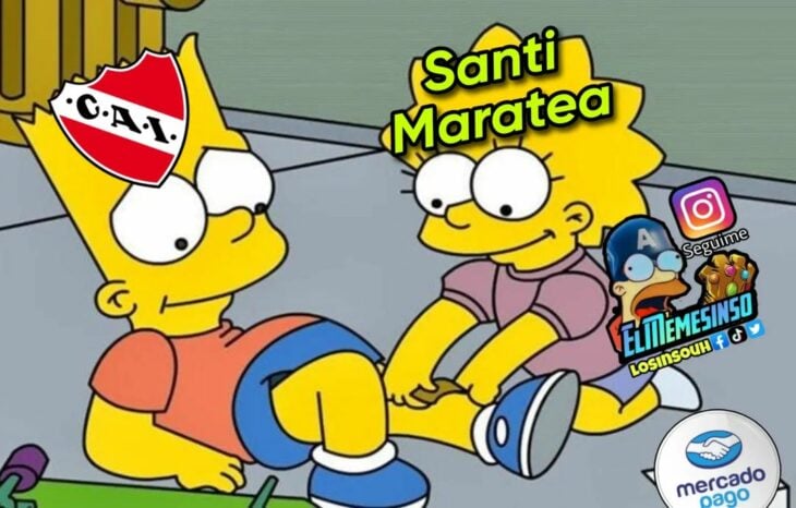 Santiago Maratea y el independiente meme simpsons