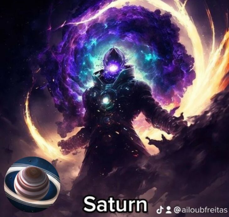Saturno como villano según IA
