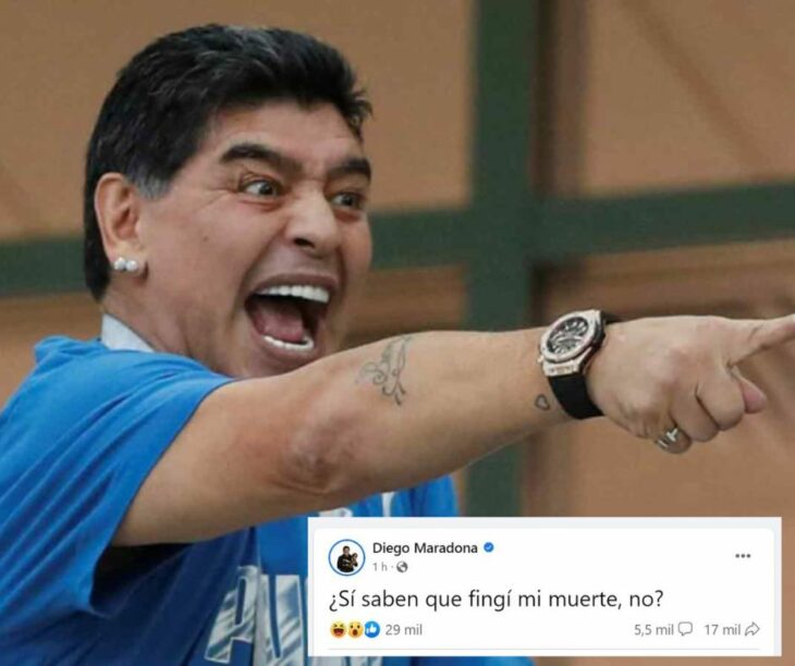 Publicaciones de la cuenta hackeada de Diego Armando Maradona