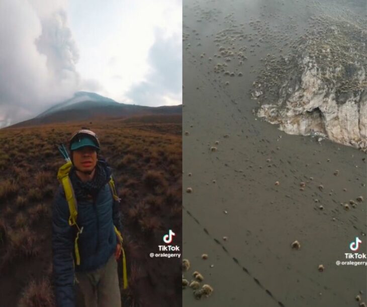 Joven sube al ombligo del volcán 