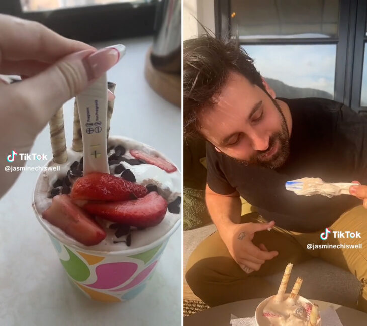 Le puso una prueba de embarazo en el helado