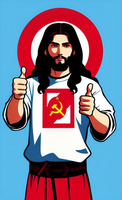 Jesus comunista salva el café anarquista
