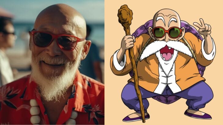 Maestro Roshi en la vida real según un IA 