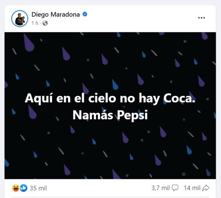 Publicaciones de la cuenta hackeada de Diego Armando Maradona