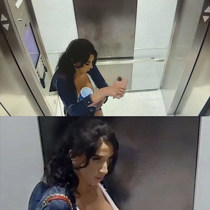 La viuda negra en el elevador