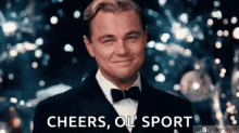 Gatsby Leonardo DiCpario meme cheers old sport