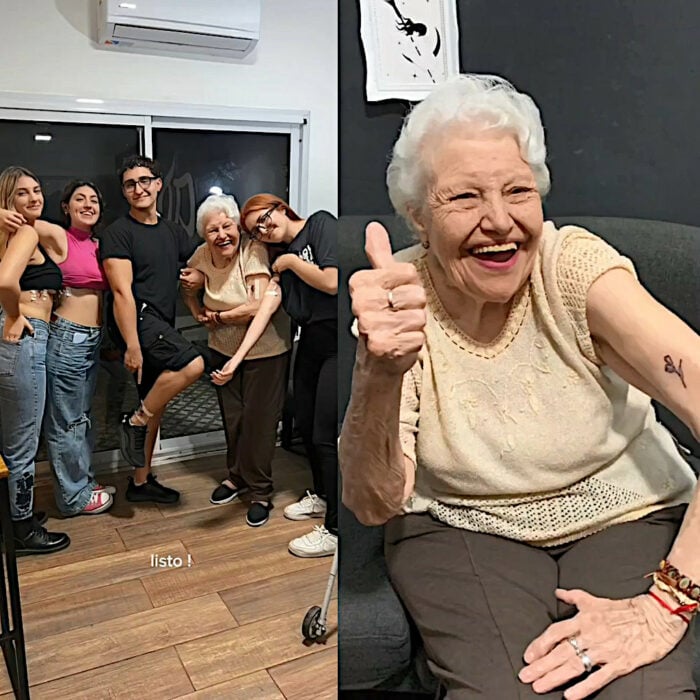 La aabuela pocho con su tatuaje