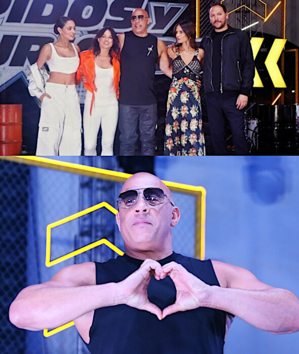 Vin Diesel y el elenco de Fast X Celebrando premier México