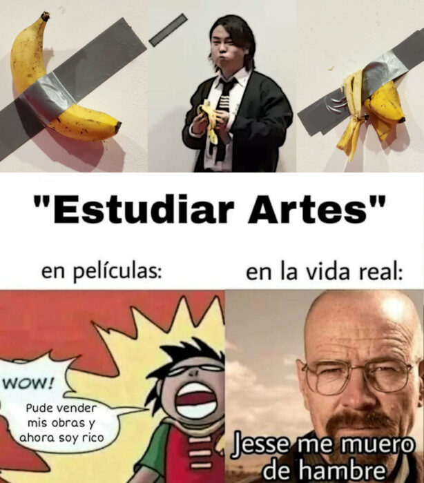 Meme estudiante coreano se devora obra de arte