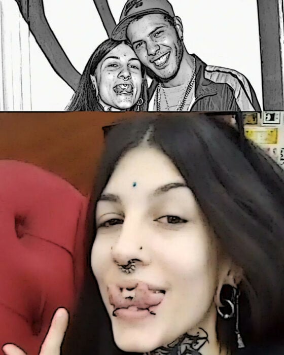 Sofía la tatuadora y so novio Lemos