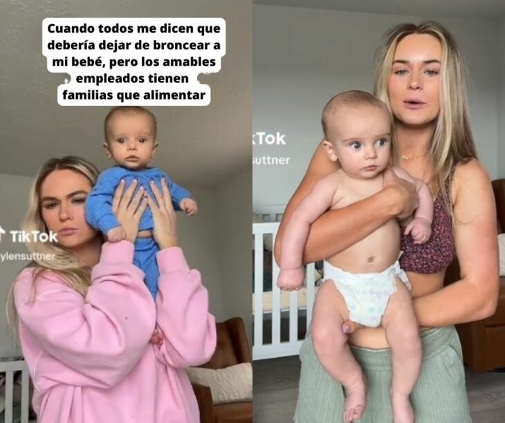 Mamá broncea a su hijo de cuatro meses 