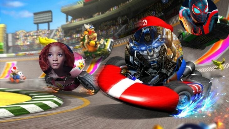 Transformers, La Sirenita y Miles Morales carrera de Mario Kart