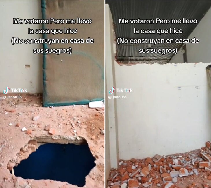 Destruyó la casa de los suegros