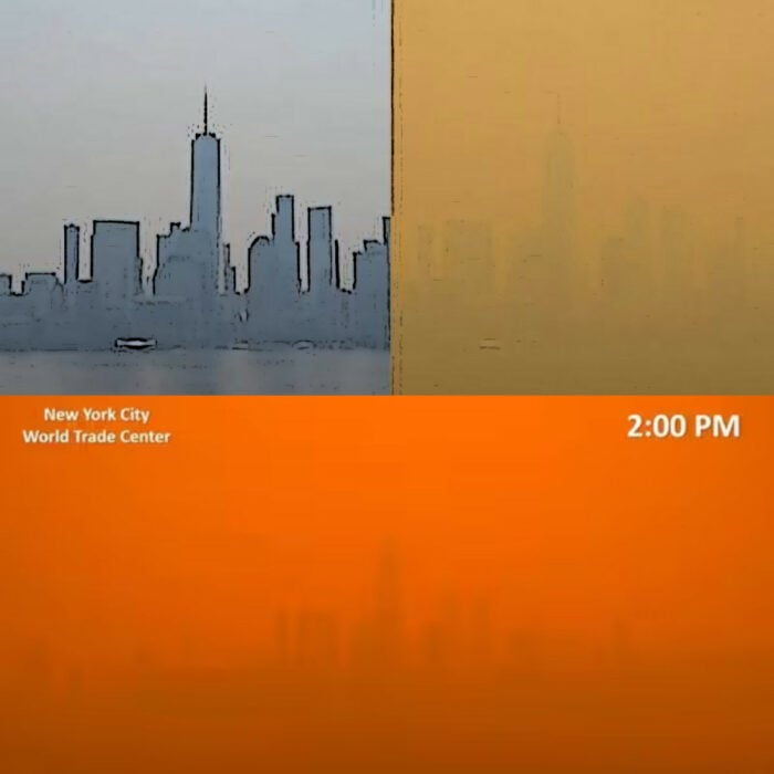 Nueva york en tonos de aire naranja