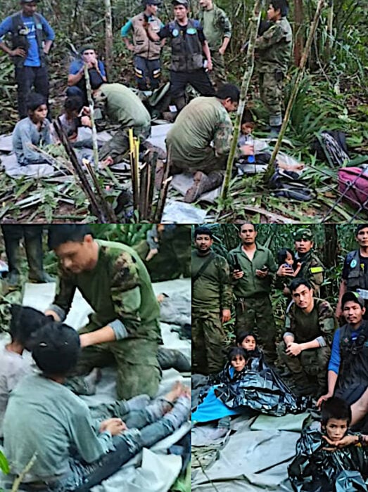 Niños encontrados con vida en selva de Colombia