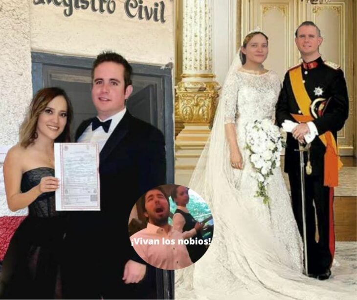 Pareja el día de su boda con arreglos de photoshop 